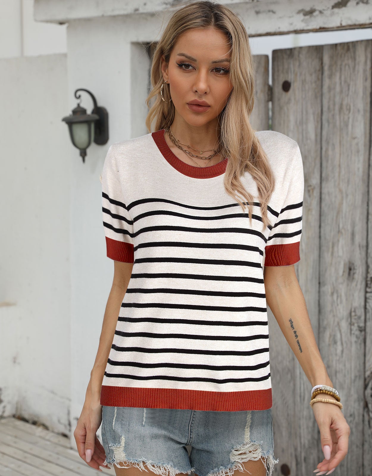 Striped Crew Neck Pullover