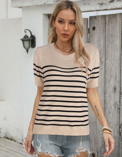 Striped Crew Neck Pullover