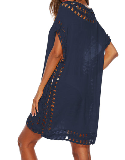 V Neck Swimsuit Crochet Beach Cover Ups