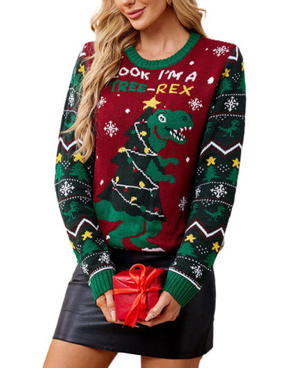 Dinosaur Christmas Tree Pullover