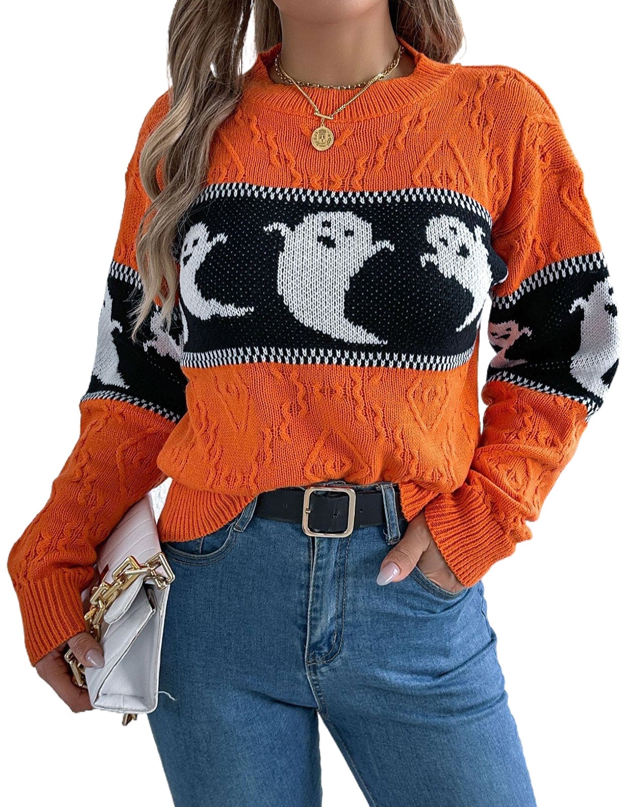 Halloween Ghost Knitting Sweater