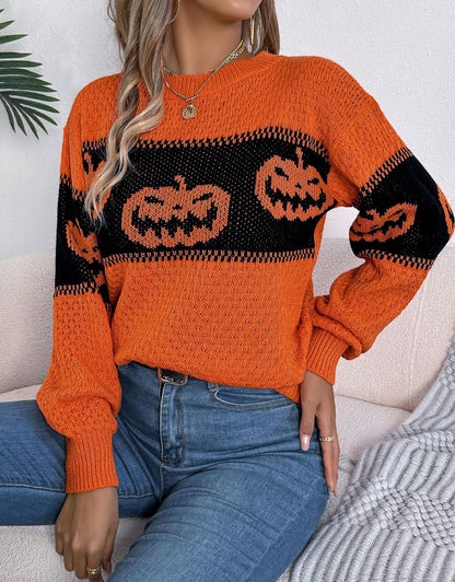 Halloween pumpkin Pattern Sweater