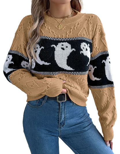 Halloween Ghost Knitting Sweater