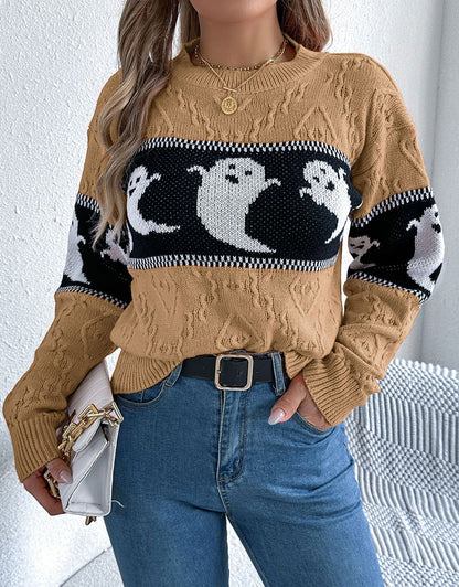 Halloween Ghost Knitting Sweater