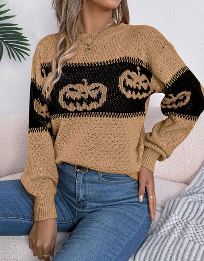 Halloween pumpkin Pattern Sweater