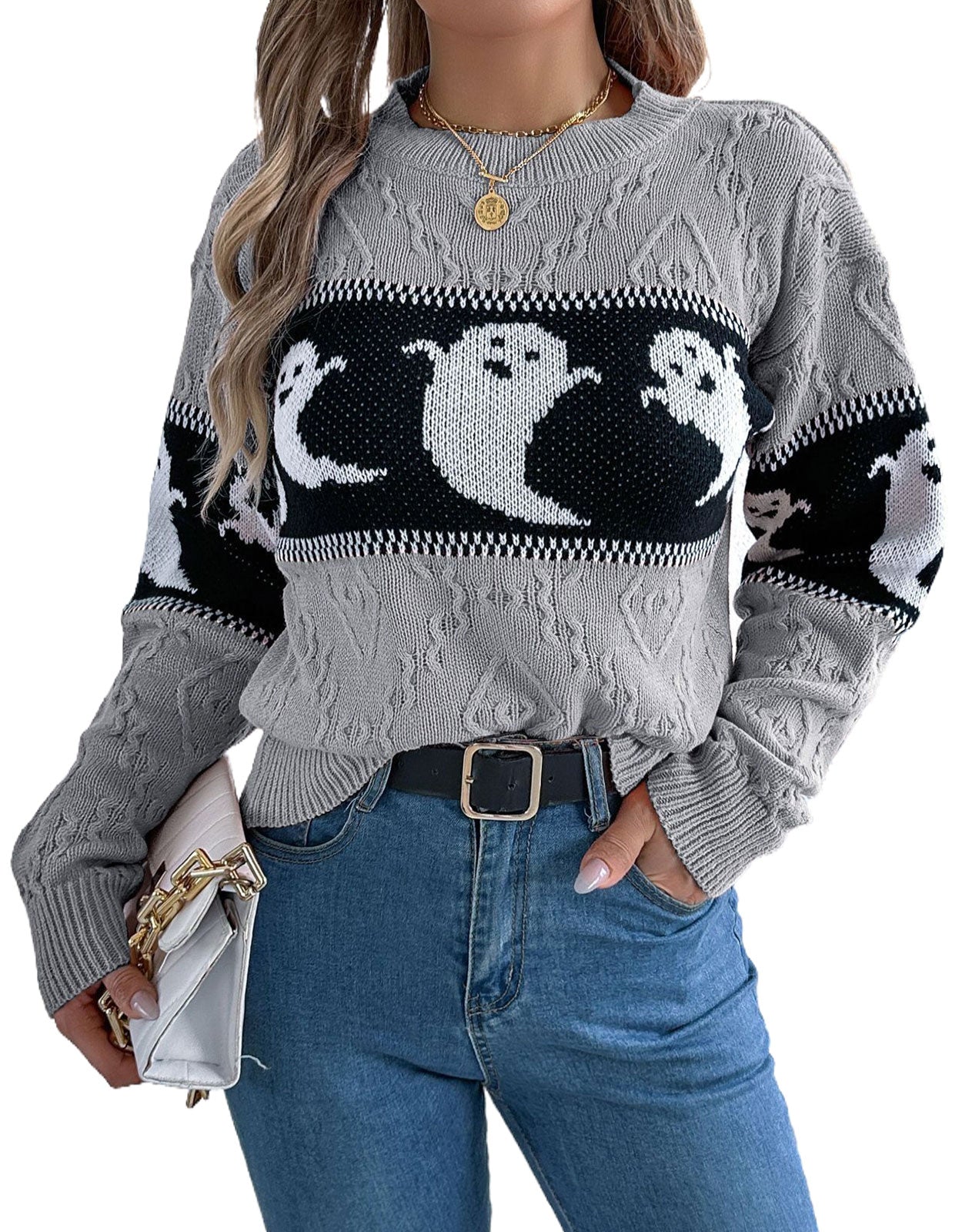 Halloween Ghost Knitting Sweater