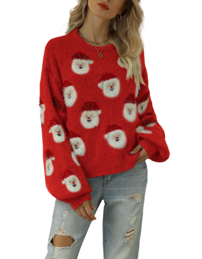 Funny Santa Head Patterns Sweater