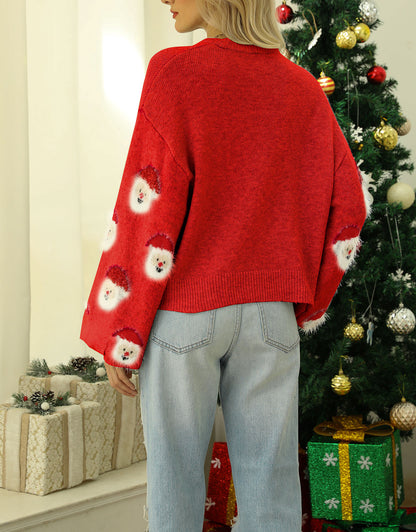 Funny Santa Head Patterns Sweater