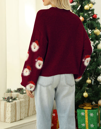 Funny Santa Head Patterns Sweater