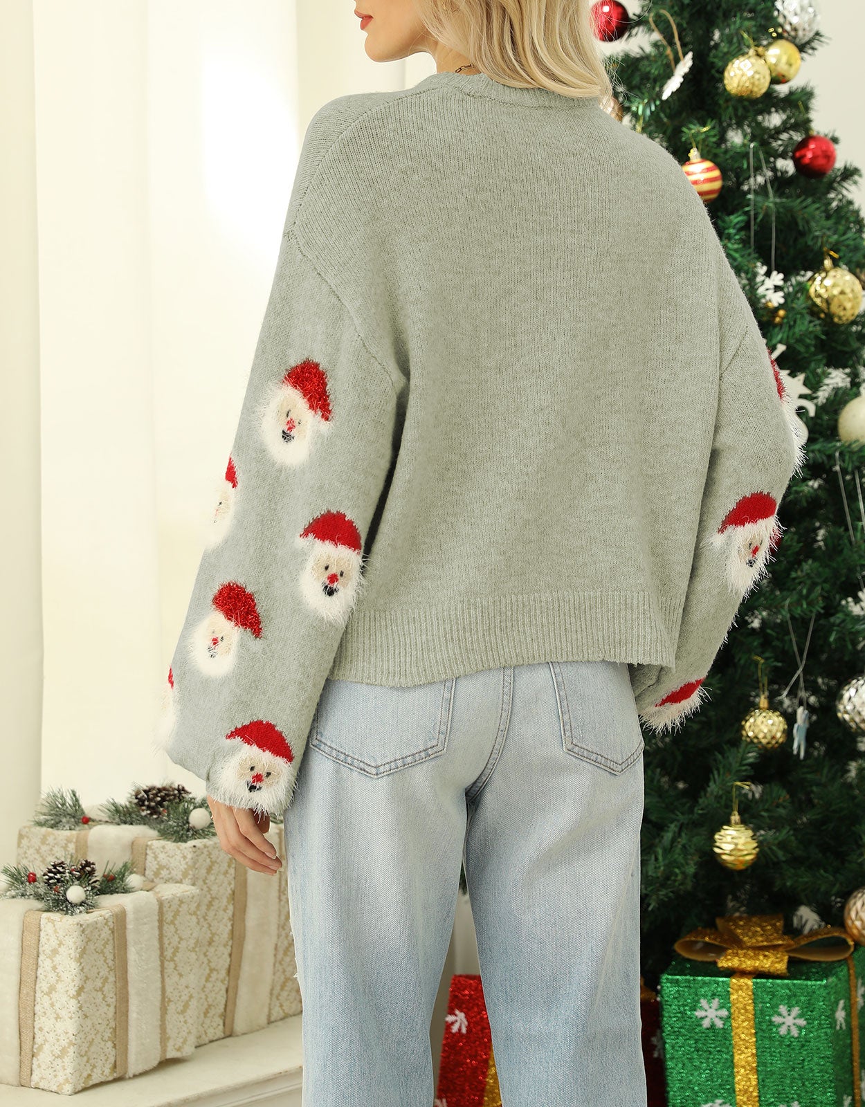 Funny Santa Head Patterns Sweater