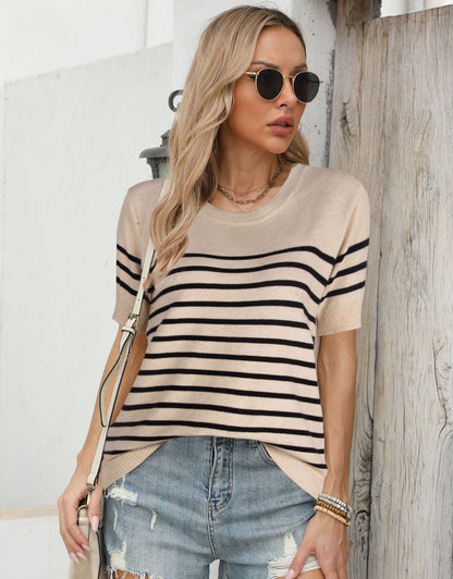 Striped Crew Neck Pullover