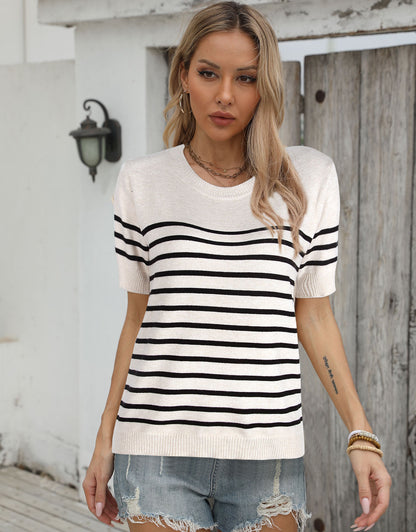 Striped Crew Neck Pullover