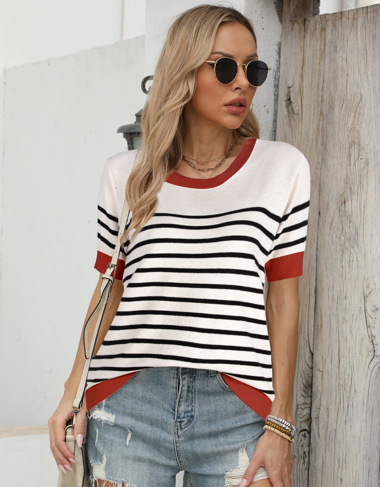 Striped Crew Neck Pullover