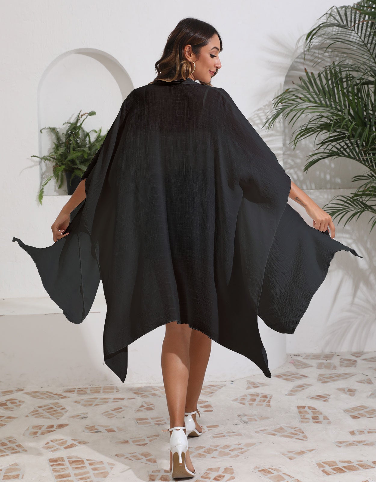 Batwing Sleeve Beach Cover Up