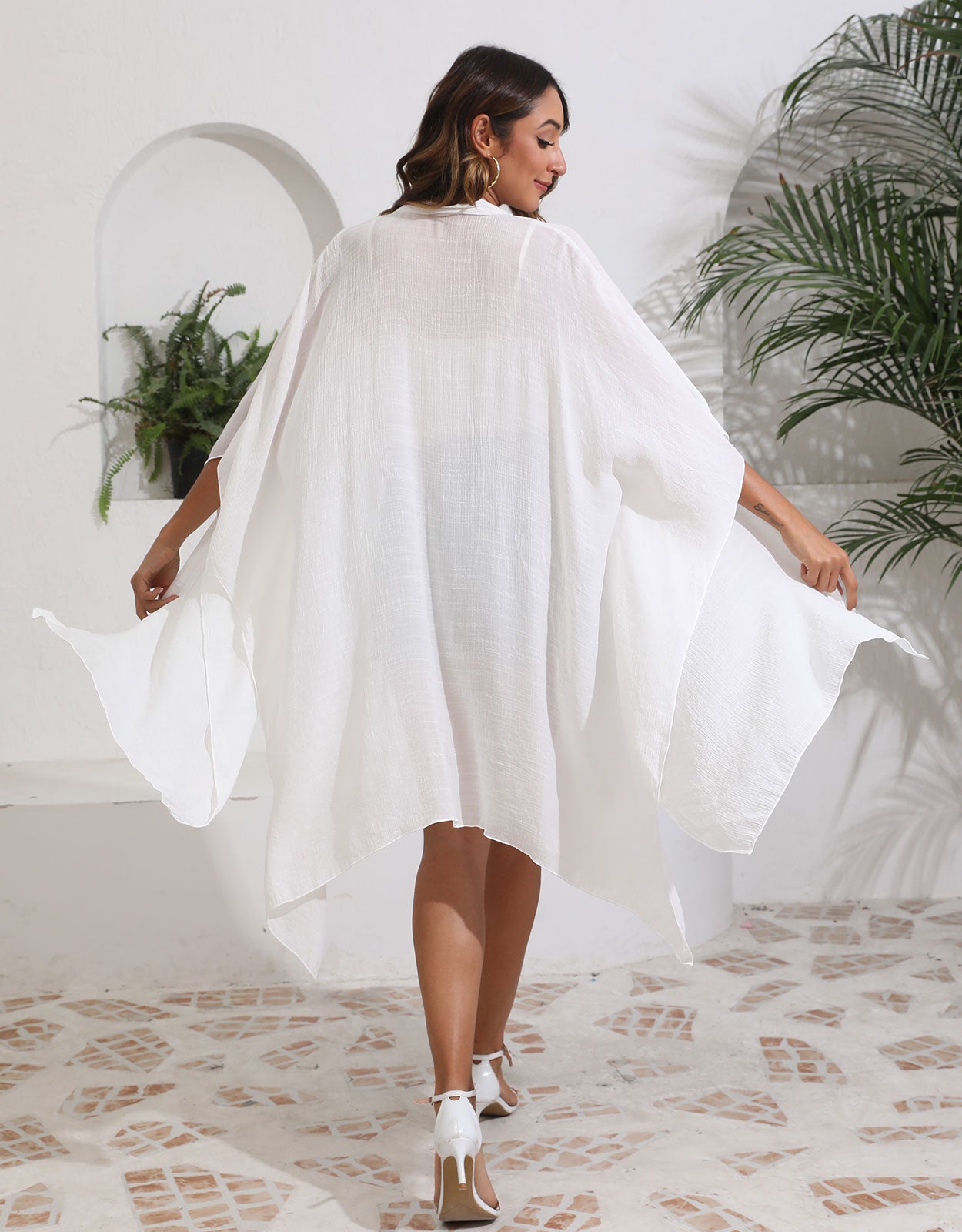 Batwing Sleeve Beach Cover Up