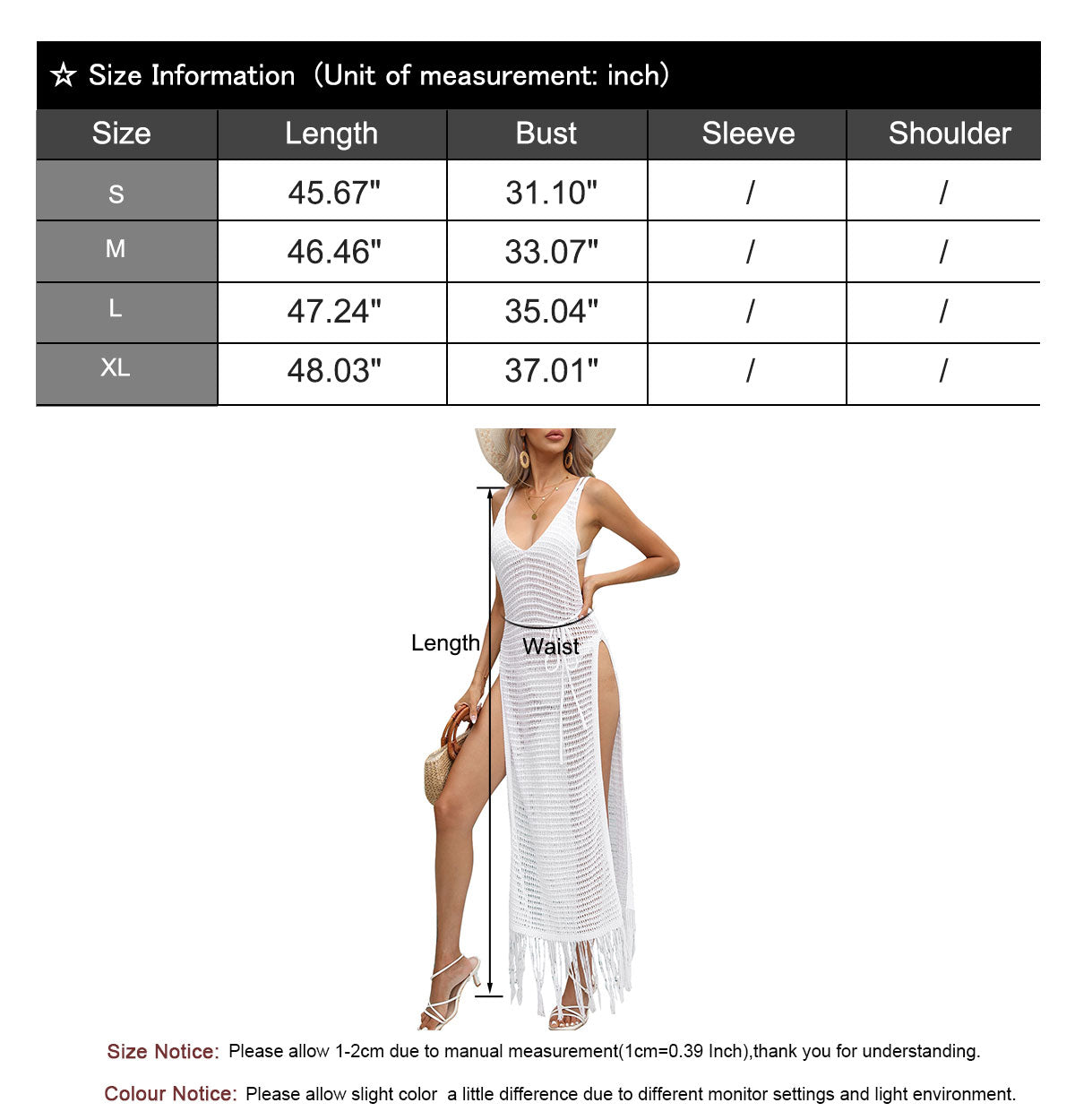 Swimsuit Cover Up Sleeveless Side Slit Long Beach Dress