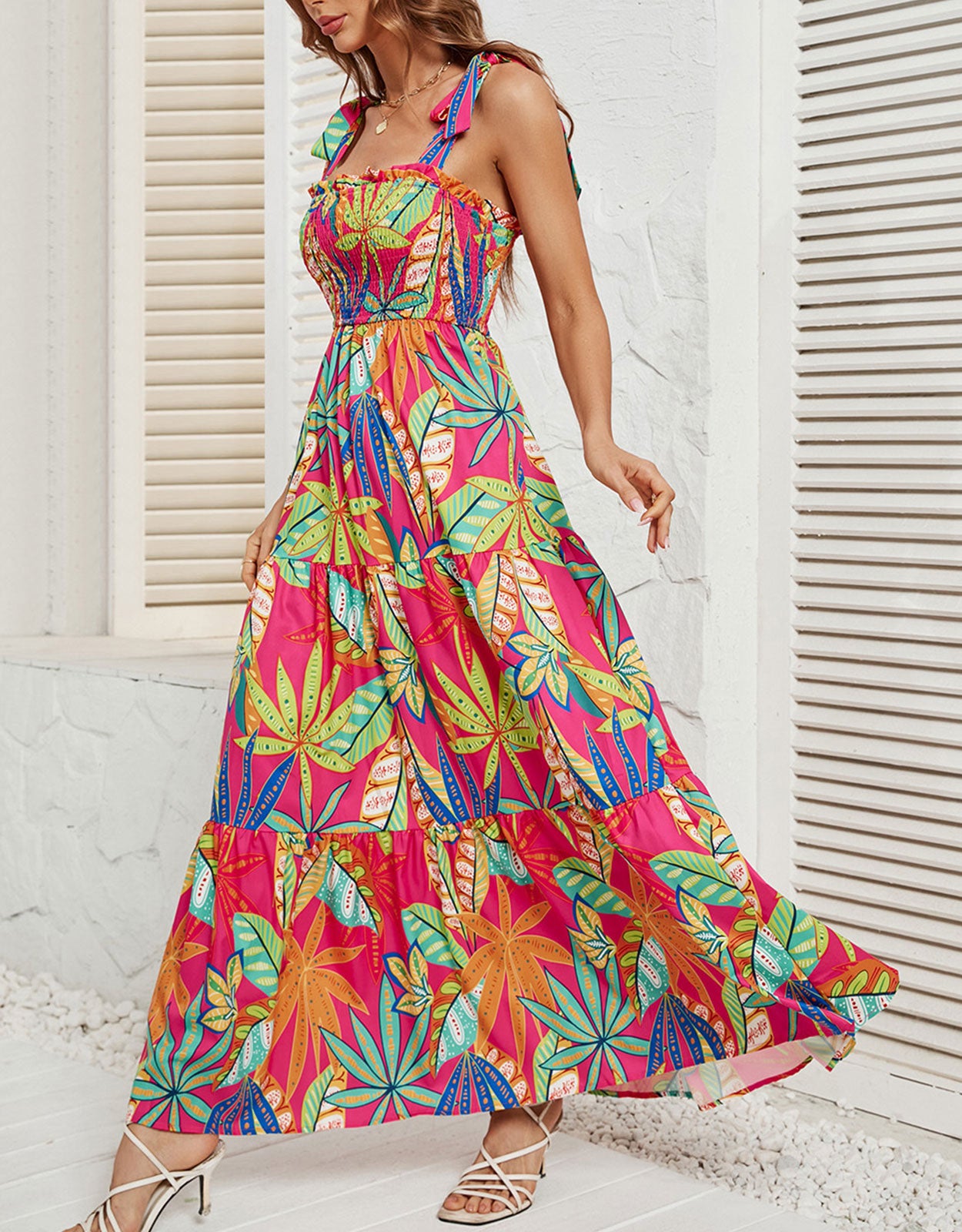 Printed Colorful Long Maxi Dress