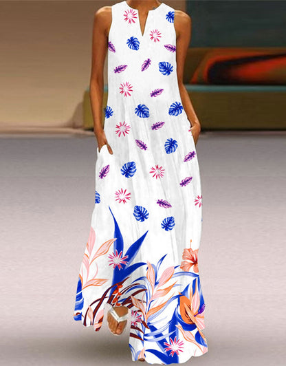 Summer Dresses for Women Butterfly and Floral Printed Maxi Dress