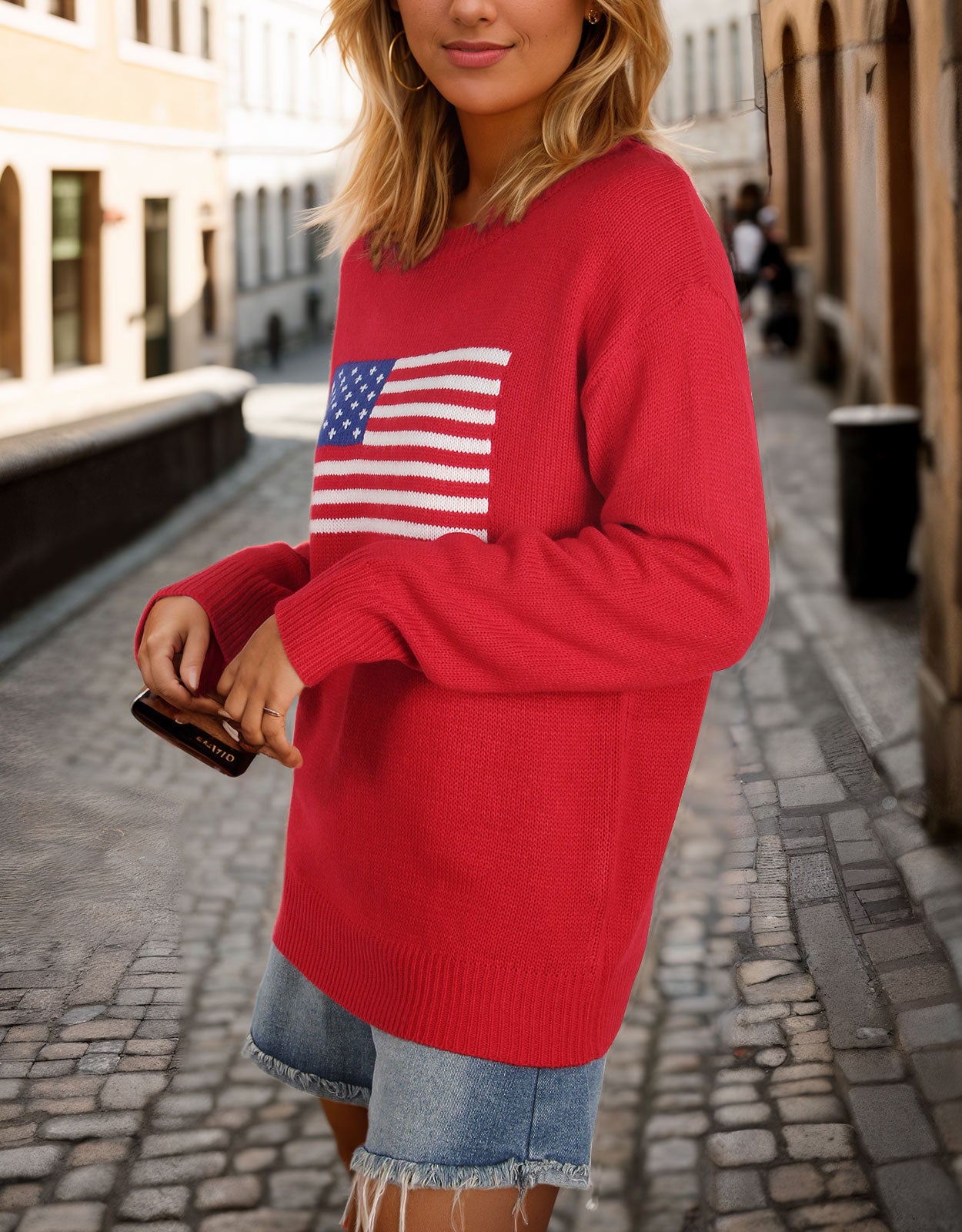 USA Flag Intarsia Sweater