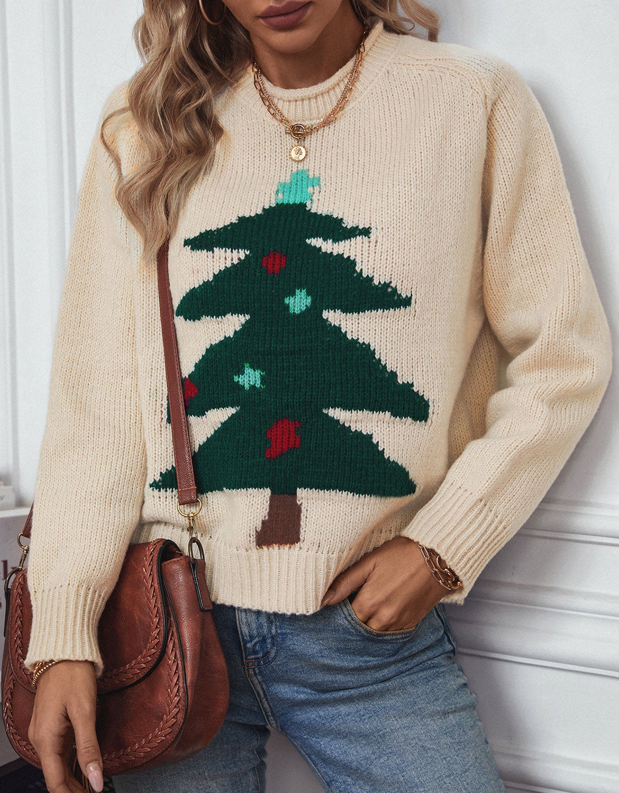 Christmas tree pattern sweater