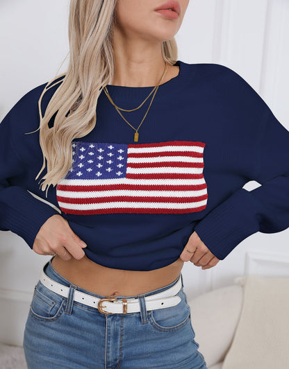 USA Flag Intarsia Sweater