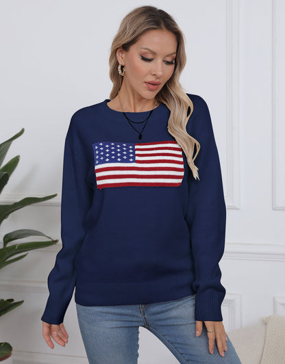 USA Flag Intarsia Sweater