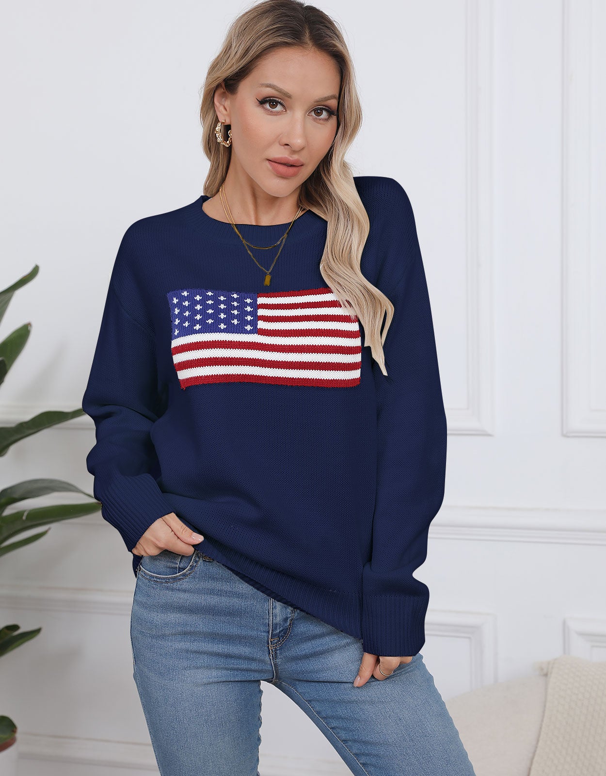 USA Flag Intarsia Sweater