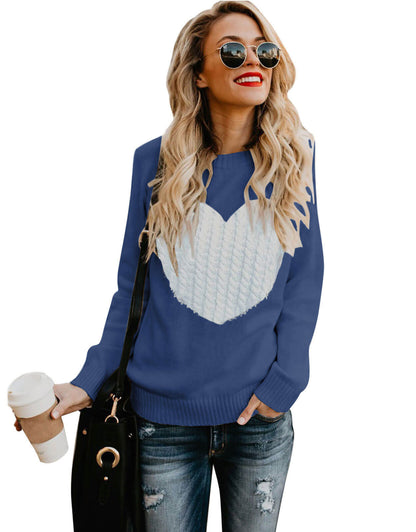 Women Cute Heart Sweater