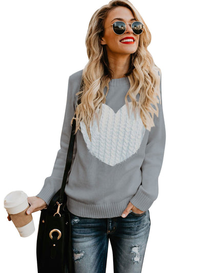 Women Cute Heart Sweater