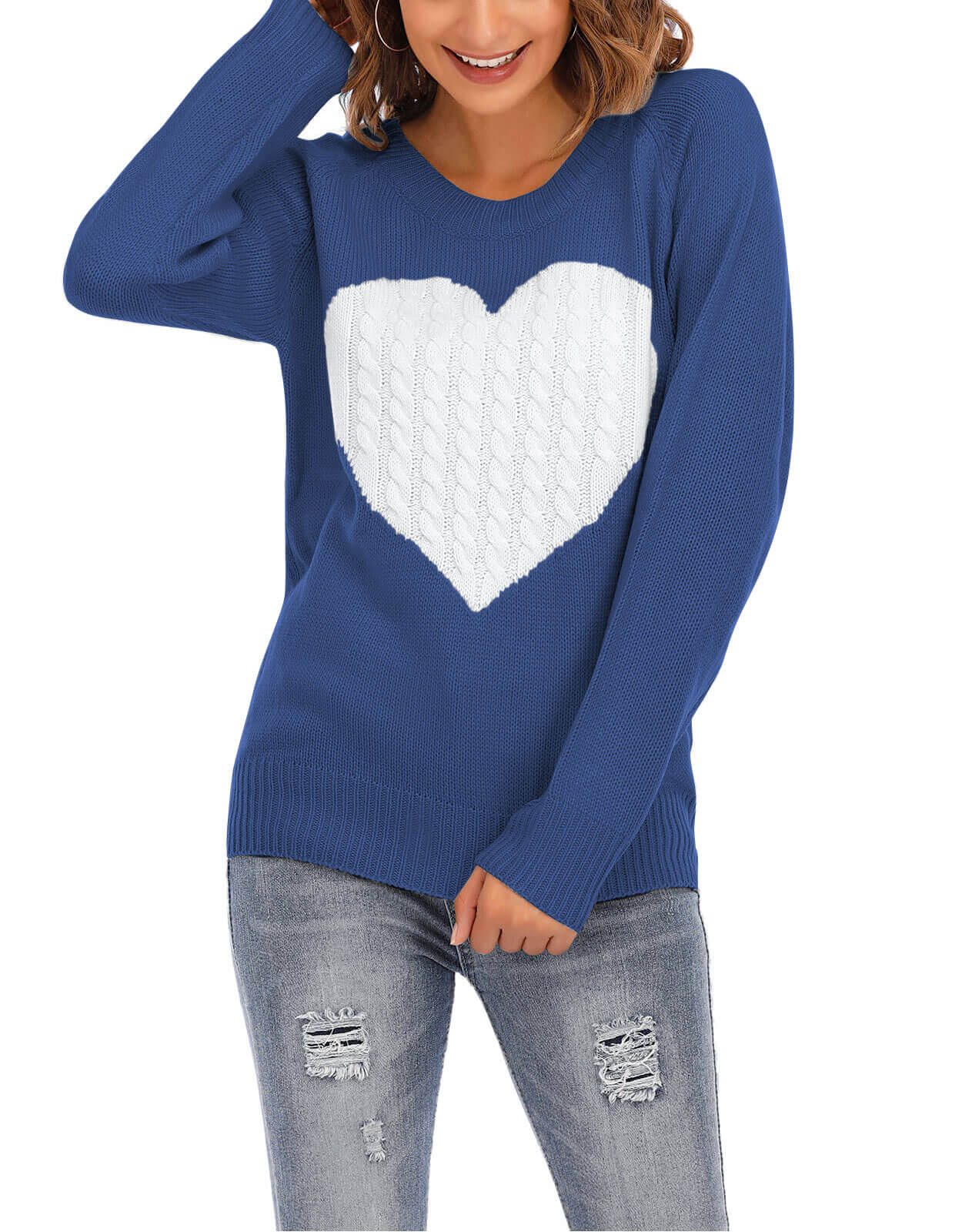 Women Cute Heart Sweater