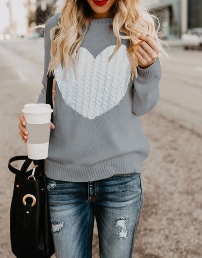 Women Cute Heart Sweater