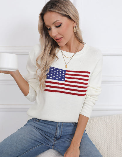 USA Flag Intarsia Sweater