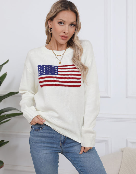 USA Flag Intarsia Sweater