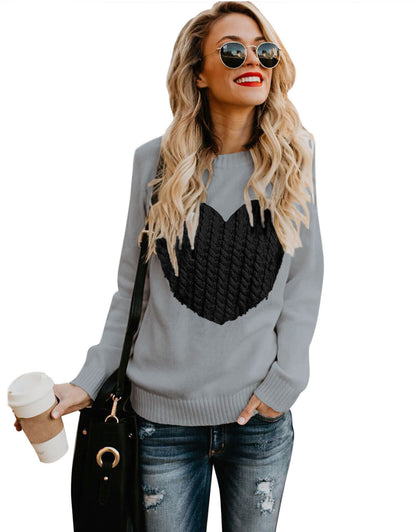 Women Cute Heart Sweater