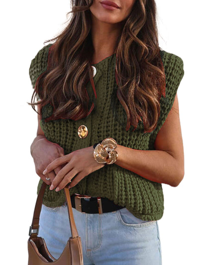 Casual Button Knitted Sweater