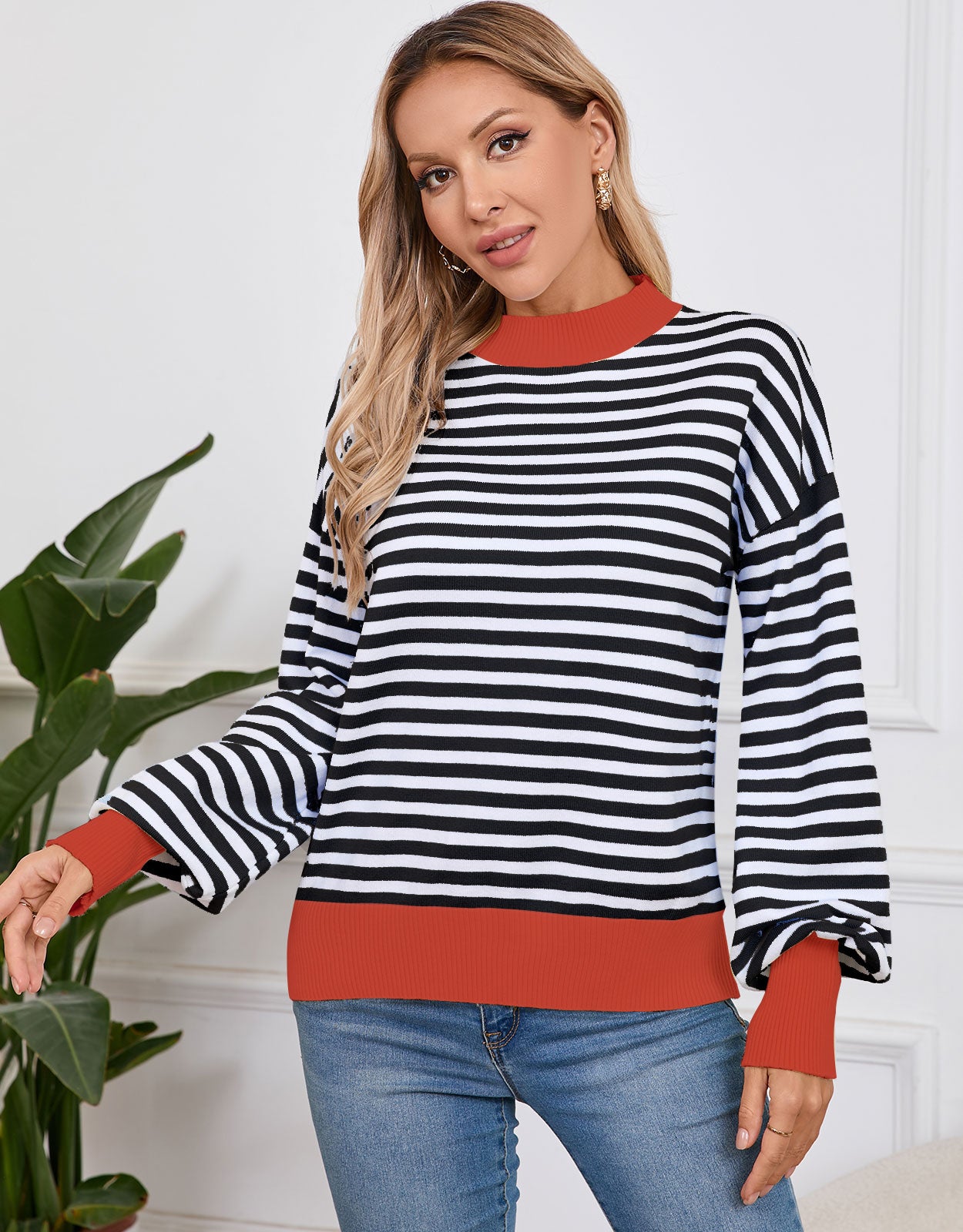 Casual Striped Pullover