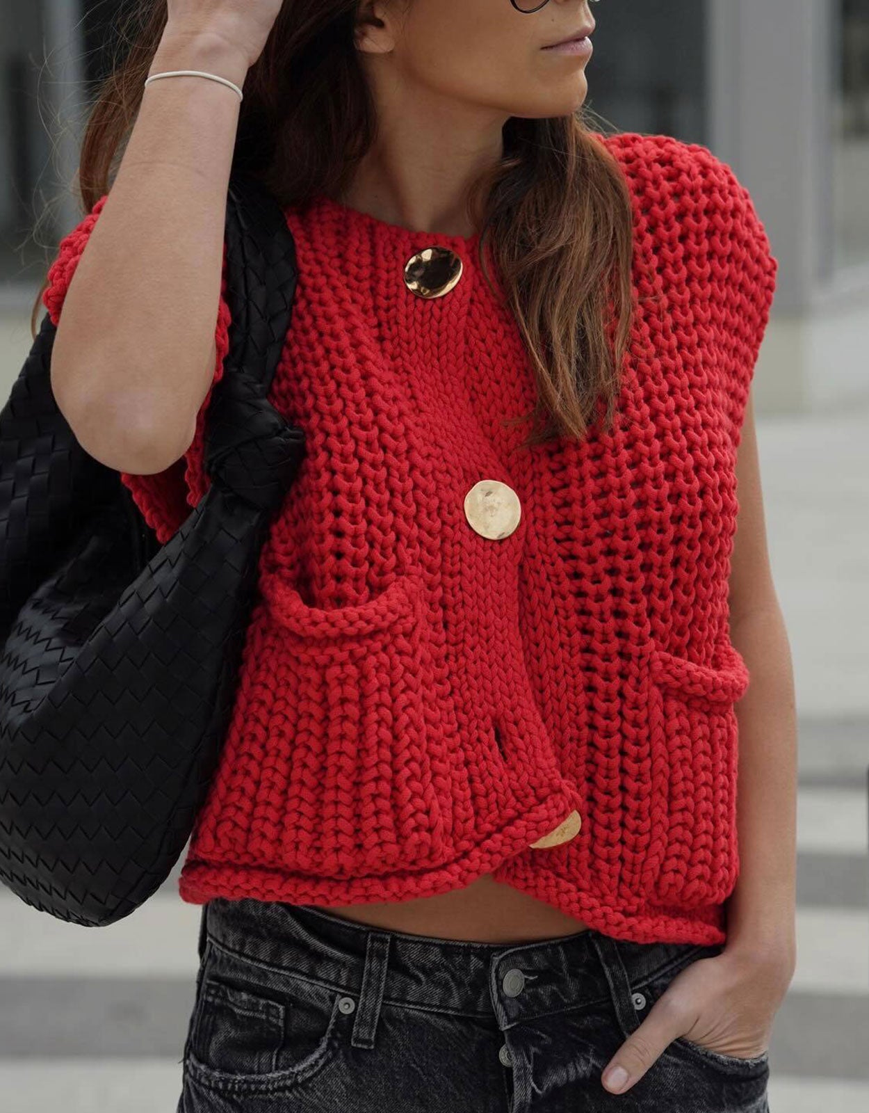 Casual Button Knitted Sweater