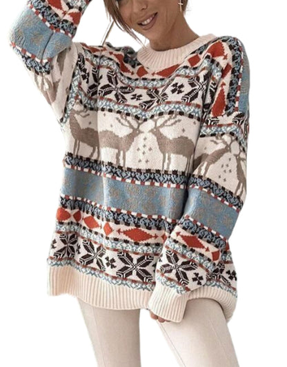 Long Sleeved Deer pattern sweater