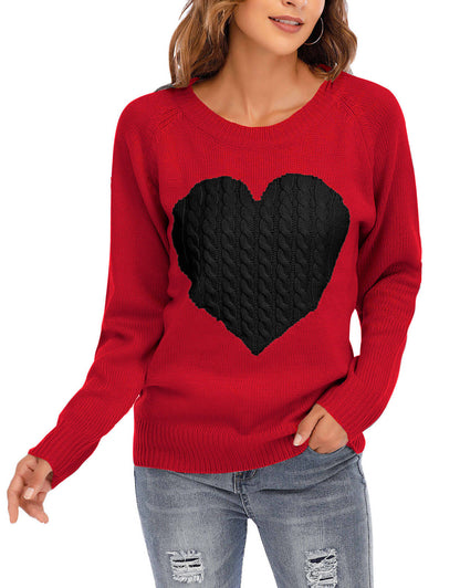 Women Cute Heart Sweater