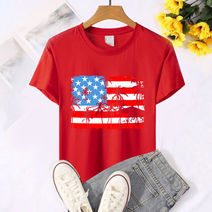 American Flag Ink Printed Blouse