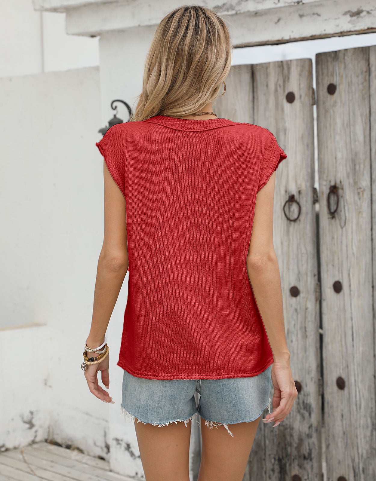 Star Pattern Sleeveless  Crewneck Tank Top