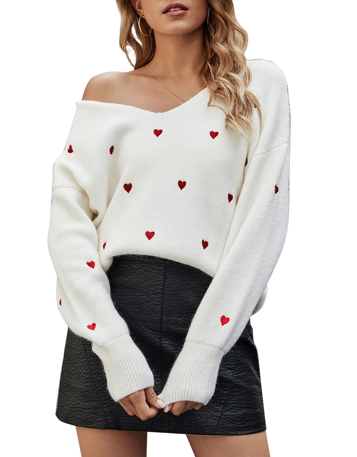 Embroidered Heart Sweater To Forever Lover