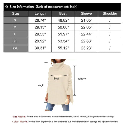 Mid Length Turtleneck Bat Sleeve Sweater