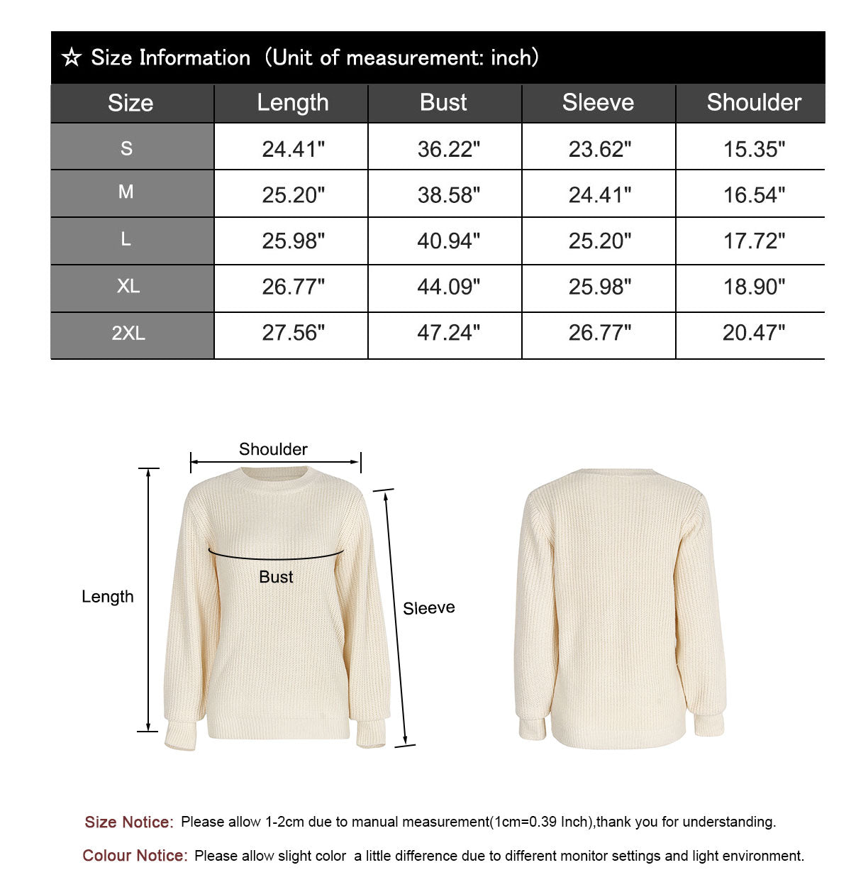 Women's Fall Knit Casual Soft Pullover Sweater Jumper Tops