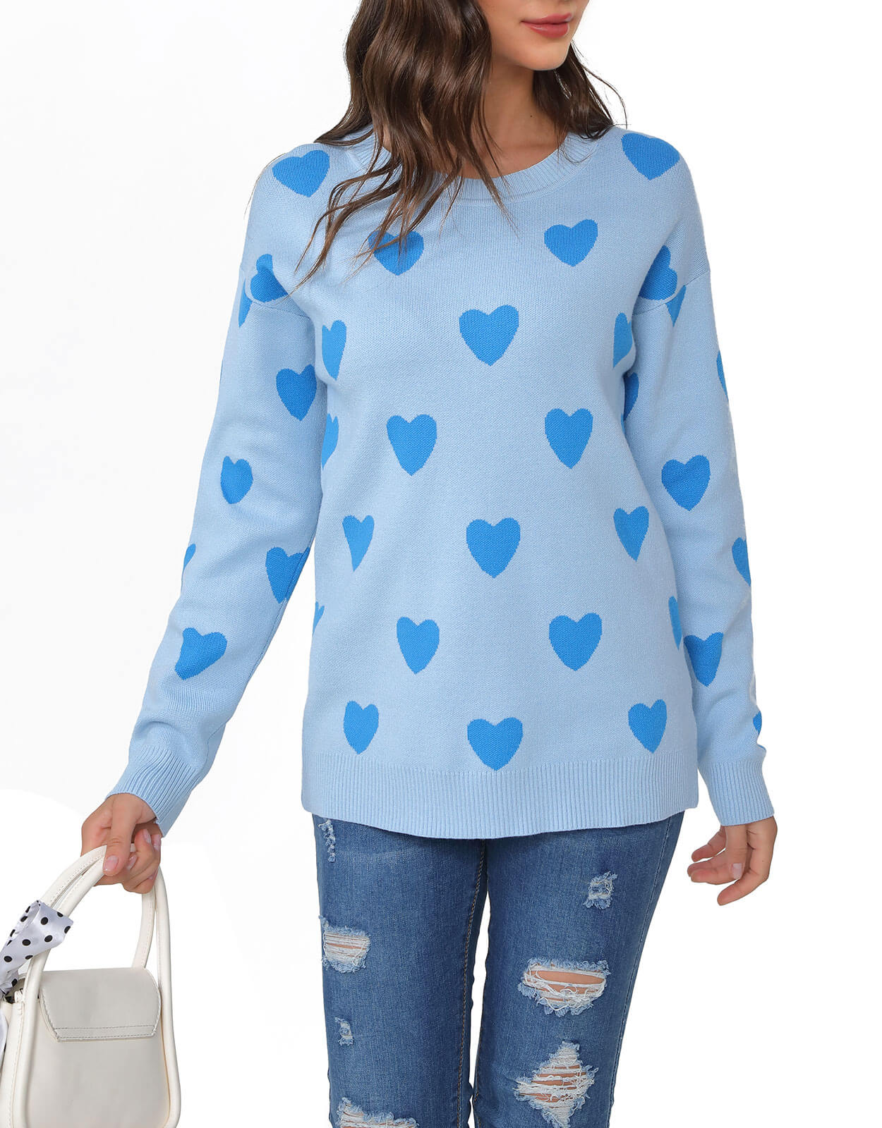 Blue sweater with heart