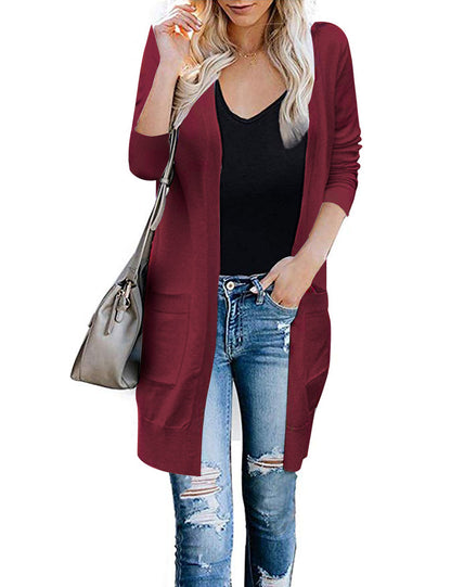 red cardigan for women