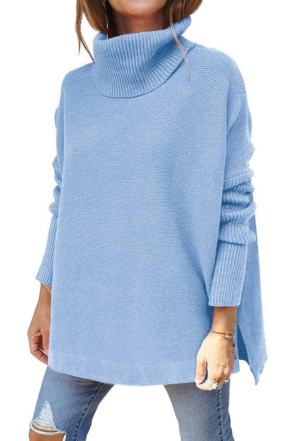 Mid Length Turtleneck Bat Sleeve Sweater