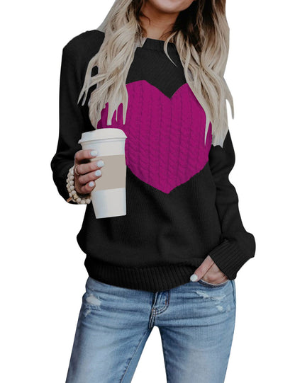 Women Cute Heart Sweater