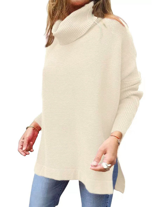 Mid Length Turtleneck Bat Sleeve Sweater