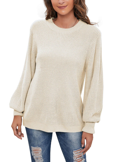 Women's Fall Knit Casual Soft Pullover Sweater Jumper Tops